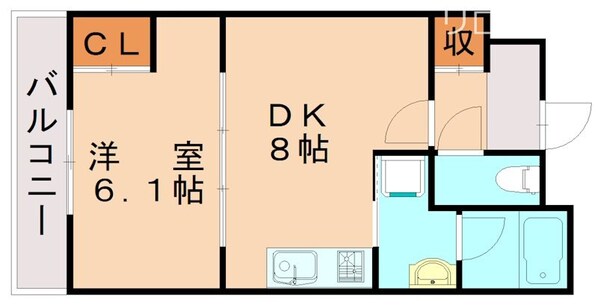 木屋瀬駅 徒歩2分 5階の物件間取画像